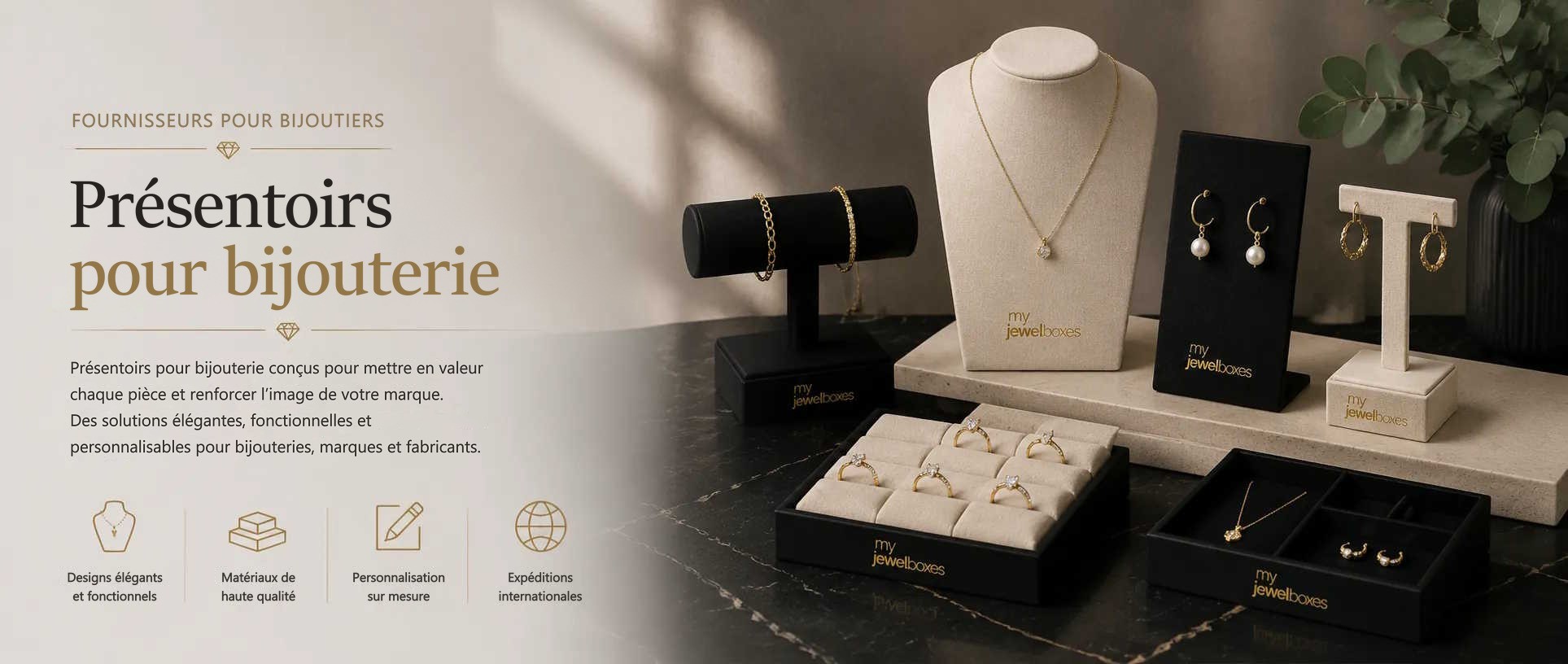 Présentoirs pour bijouterie professionnels MyJewelBoxes